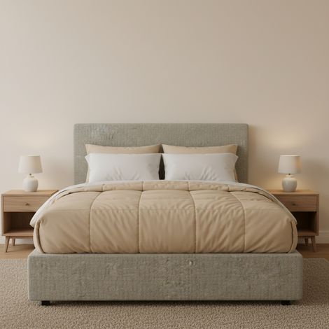 Cama de una plaza y media Carlisle, desenfundable, hecha en Italia, gris (1/4)