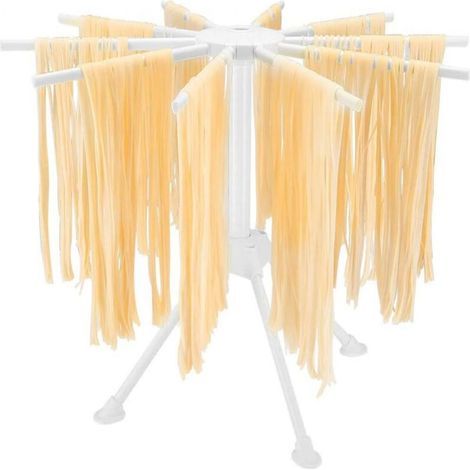 Séchoir à pâtes pliable - Séchoir à pâtes avec séchoir à 10 barres - Compact, facile à ranger, Installation rapide (Jaune) (1/5)
