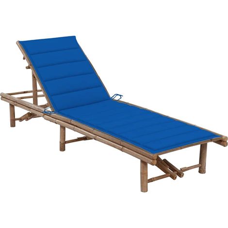 vidaXL Chaise longue de jardin avec coussin Bambou (1/5)