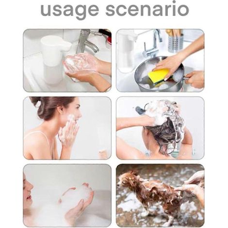 Distributeur de savon liquide automatique sans contact, capteur intelligent pour salle de bain et cuisine, pompe à mousse tactile infrarouge, rechargeable. (1/5)