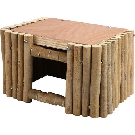 Cachette en bois pour hamster, enclos naturel pour le broyage des dents, bâtonnets en bois multifonctionnels, cachette pour Golden Retriever (1/3)