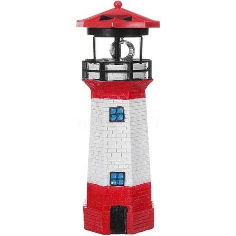 Garden Phare Éclairage LED Solaire Lampes de Jardin Lampe LED Solaire Lumière de Décoration - LED Rotative Étanche Lumière de Capteur Extérieur, Lampe de Décoration de Paysage de Jardin