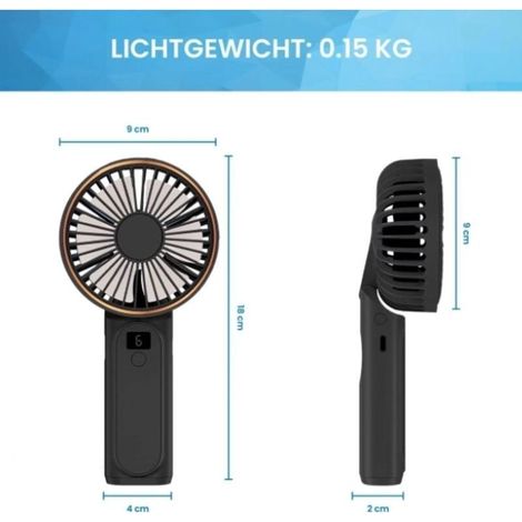 Tragbarer Ventilator mit USB-Aufladung, Mini-Lautstärke-Hand- oder Tischventilator (1/5)