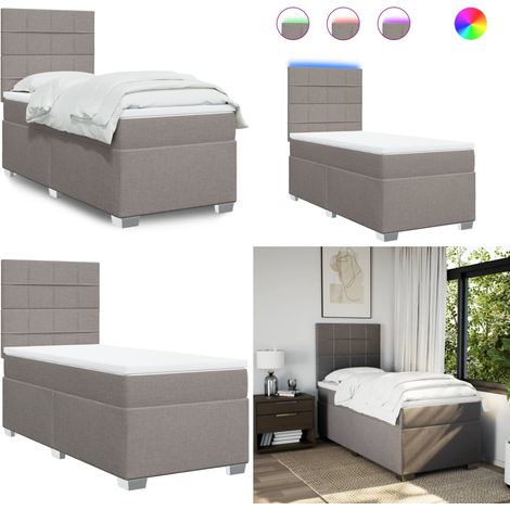 Boxspringbett mit Matratze Taupe 90x200 cm Stoff - Boxspringbett - Doppelbett - Bettenrahmen - Lattenrost - Matratze - Home & Living