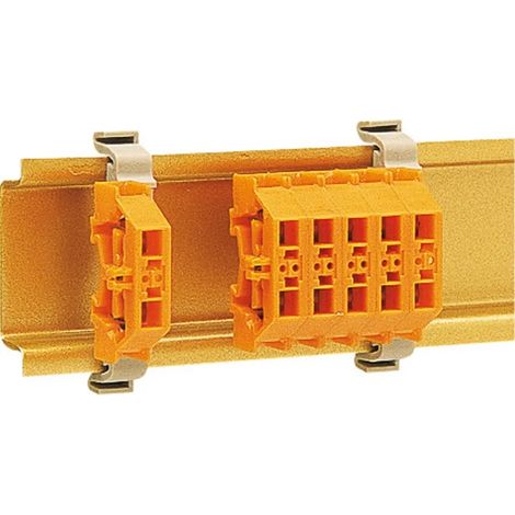 Mini Borne sur rail DIN 2,5mm² 24A/300V sans base de montage Orange HAGER K89300