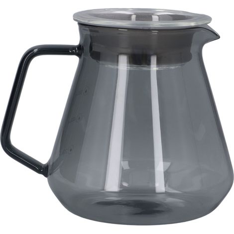 Manuelle Kaffeemaschine aus grau galvanisiertem Borosilikatglas, 500 ml, ideal für die Küche. (1/5)