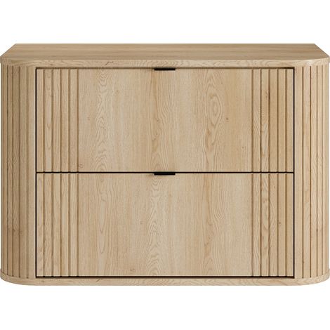 Meuble sous vasque suspendu - Coloris naturel clair - 80 cm - FILOR (1/3)