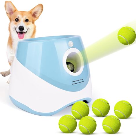 Lanzador de Pelotas para Perros Automático Lanza Pelotas Perro Interactiva Máquina Lanzadora de Mascotas para Perros Pequeños y Medianos, Incluye 3 Bolas (1/5)