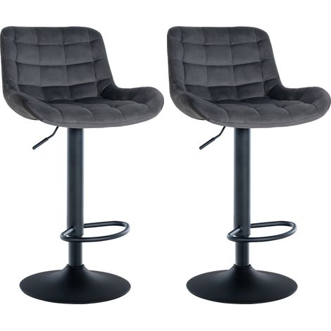 Set di 2 sgabelli da bar Tover grigio scuro Velluto (1/5)