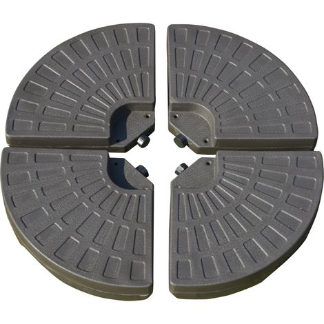 Base per Ombrellone da Giardino Ø100x10,5 cm in HDPE Marrone (1/5)