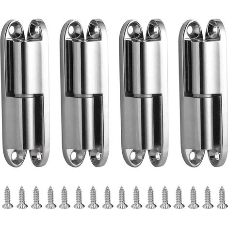Pack of 4 heavy-duty galvanized steel furniture hinges, sturdy door hinges for wooden frames and metal boxes indoors, YMYNY (1/4)