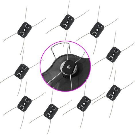 Lot de 10 têtes de débroussailleuse électrique de rechange en fil d'acier pour débroussailleuse sans fil (alésage de 5,5 mm) (1/5)