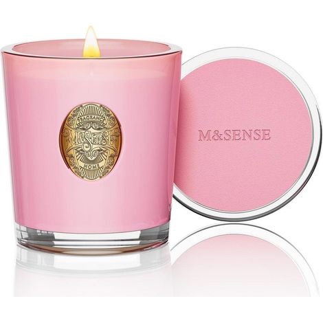 Duftkerze im Glas Pfingstrose 290g, Sojawachs, 55h Brenndauer, Geschenk für Frauen