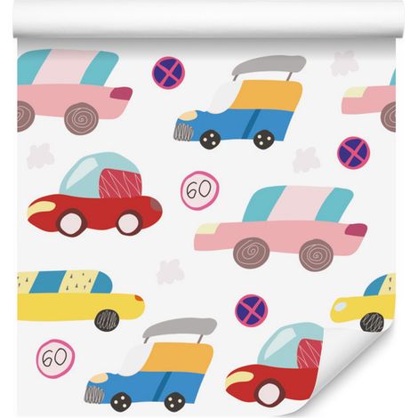 Papel pintado Coches coloridos al estilo escandinavo 50x1000 cm (1/5)