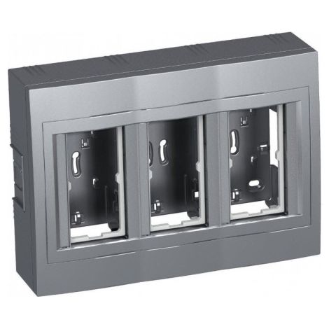 Boîte saillie 3x2 postes de concentration alu 3 colonnes pour pose appareillage 45x45mm Altira SCHNEIDER ALB46456N