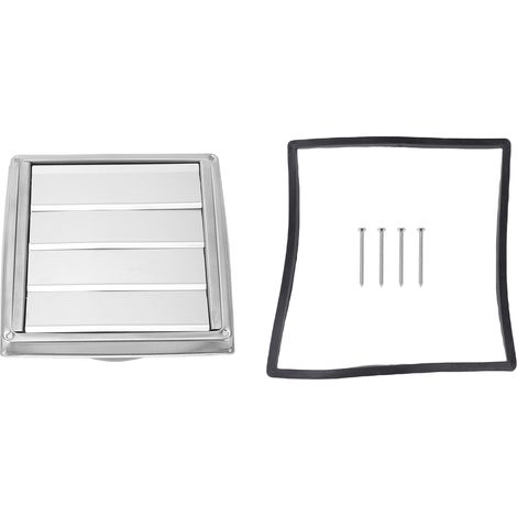 Bouche d'extraction murale inox 304, hotte à clapet avec maille - Diamètre 100mm, 4 vis incluses, installation facile