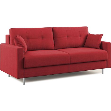 Megan Divano letto matrimoniale in microfibra smacchiabile T11 168 cm (mat. 120x197) rosso
