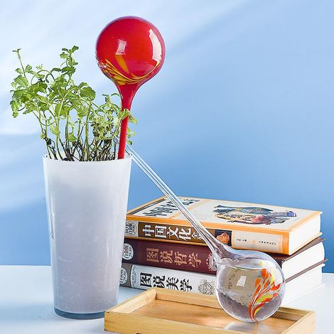 Filiyano-Lot de 6 boules d'arrosage, arrosage dosé, arrosage des fleurs et plantes bonsaï de jardin, arrosage automatique (rouge) (1/5)