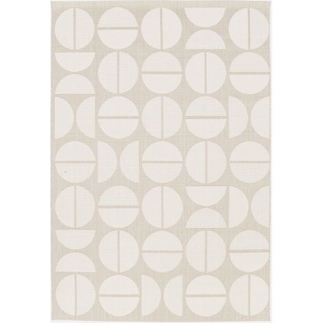 Tappeto per interno/esterno motivi geometrici crema, beige (1/5)