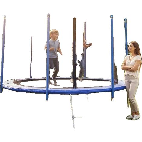Red de seguridad para trampolín, malla de poliéster resistente, fácil instalación, color negro. (1/2)