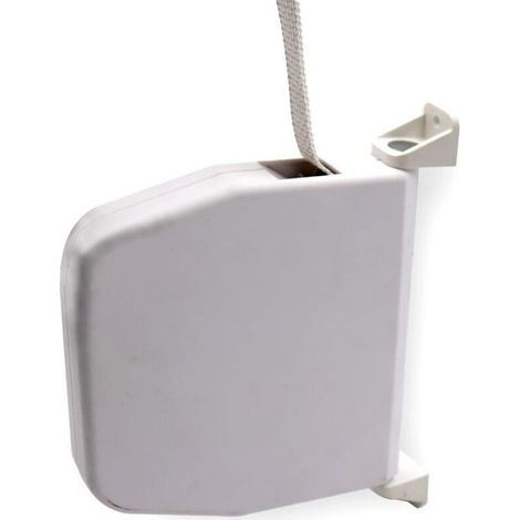 Enrouleur manuel pour volet roulant – Boîtier en PVC blanc – Sangle rétractable automatique – Installation facile avec clip