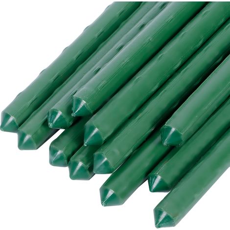 Juego de soportes para plantas, 12 piezas, estacas trepadoras, soportes para invernadero, material recubierto de plástico – tubos de acero, 0,9 m x 11 mm, 860 g (1/5)