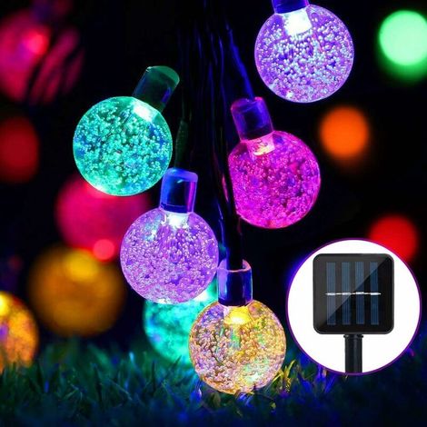 Outdoor Solar Light Garland Outdoor Solar Lamp Crystal Balls Waterproof 8 Modes Indoor Light for Garden Terrace Trees Wedding Party [Energy Class A+++] - Ball [1.8cm] 6.5M (1/5)