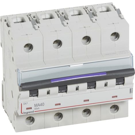 DISJONCTEUR MAGNÉTIQUE SEUL DX³-MA 4P 40 A 50 KA COURBE MA 6M LEGRAND 410264