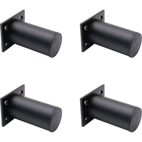 4 Pieds De Meubles Réglables Noir Mat , En Alliage D'aluminium 38x80 Mm, Pieds De Meuble Tv Pour Table Basse D'armoire, Pied De Support Pour Canapé De Meuble (1/5)