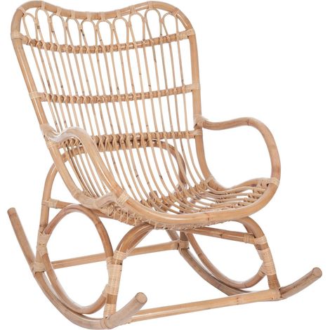 Fauteuil à bascule en rotin naturel - naturel (1/5)