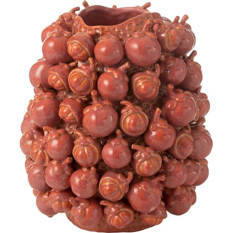 Vase en poterie violet finition cuivre rosé design botanique - Violet cuivre rosé (1/2)