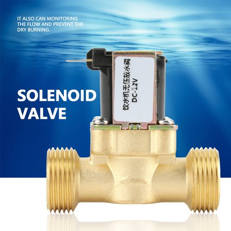 Électrovanne 12V G3/4 Laiton Normalement Fermée 2 Voies Sans Régulateur de Pression (1/5)