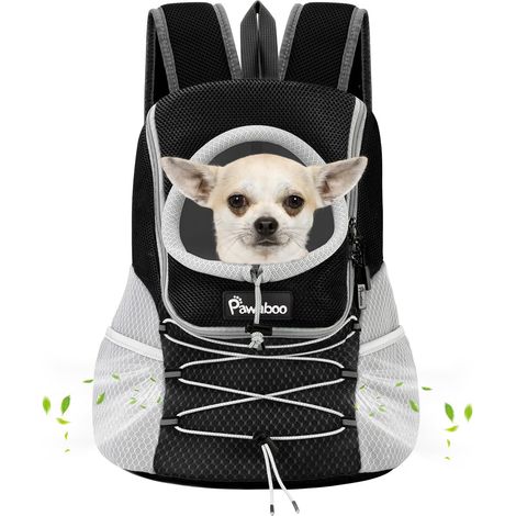Verstellbarer Rucksack – atmungsaktives Polyester, Sicherheitsgurt, für Hund/Katze, Wandern/Outdoor-Aktivitäten, Größe S/Schwarz