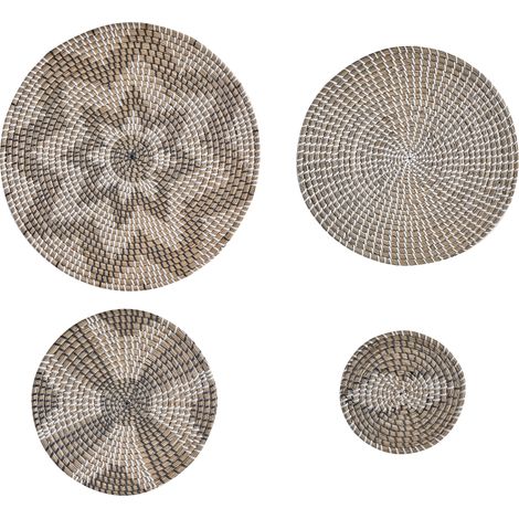 Decoración de pared de algas marinas natural 4 piezas colgantes hecho a mano estilo africano Laocai