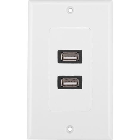 Panneau mural double port USB 2.0 pour la décoration de la maison, du bureau, de l'immeuble ou de l'hôtel. (1/5)