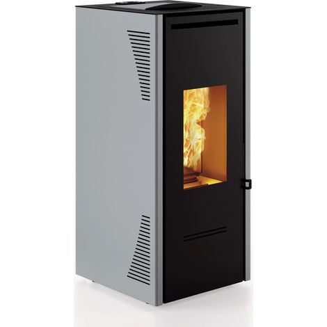 stufa a pellet canalizzata e ventilata invicta "talo plus" grigio 11,6 kw (1/2)