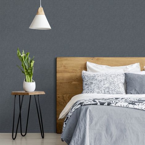 Papier peint intissé Yarn Double largeur 1005 x 104cm Bleu (1/4)