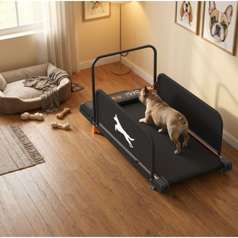 Tapis de course pour chien 109,5x49x72 cm en métal noir, gain de place intérieur FloraGrace (1/5)