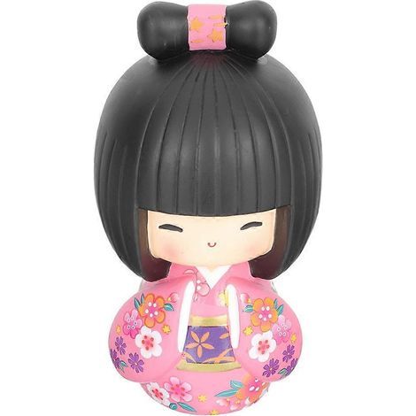 Poupée kimono japonaise en résine, ornement de table pour restaurant japonais-10x5.5cm-Red (1/3)