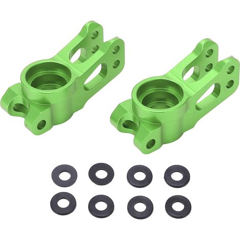 2 pièces Porte-essieu arrière en alliage d'aluminium pour LOSI Lasernut U4 Tenacity 1/10, Supports de moyeu arrière RC verts (1/5)