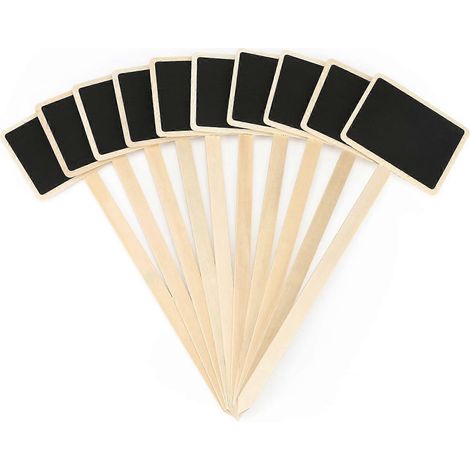 20 étiquettes en bois pour plantes, style tableau noir, pour potager d'extérieur (1/4)