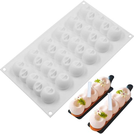 Silikonform Halbkugel 6 Reihen für Mousse Kuchen Schokolade Gelee Pudding Eis