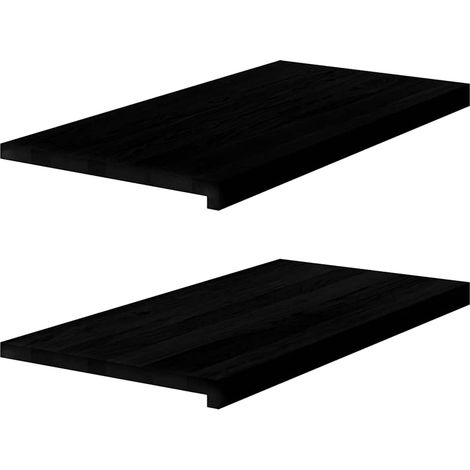 Fensterbänke 2 Stk. Dunkelbraun 80x40x2 cm Massivholz Eiche