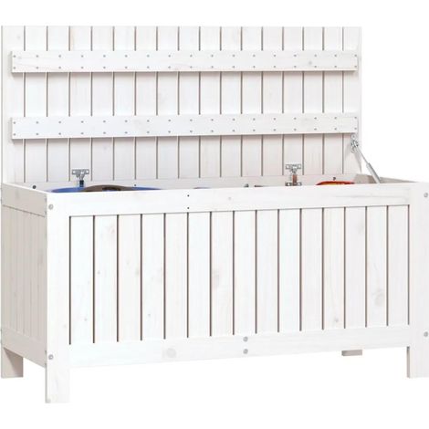 vidaXL Gartenaufbewahrungsbox Weiß 108x42,5x54 cm Holz