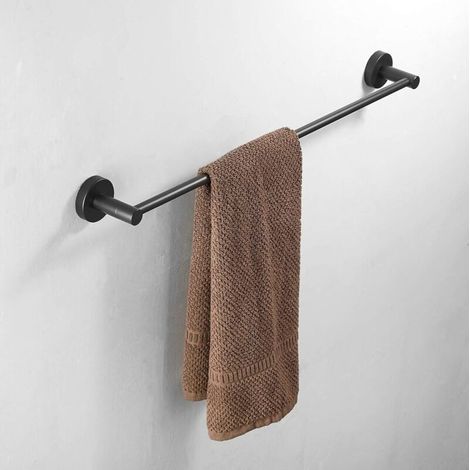Portasciugamani da parete da 50 cm per bagno/WC, nero (1/4)