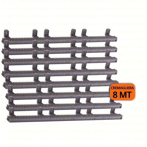 Kit Cremagliera 8 Mt Metri Universale Cancello Scorrevole Nylon Plastica