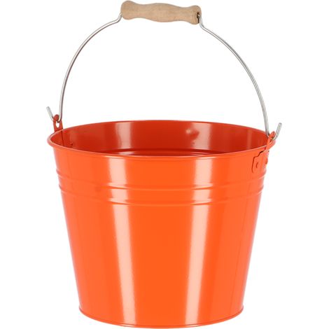 Seau en acier et bois "Nature Shades" - Orange - 4,75 L - Livraison gratuite (1/5)