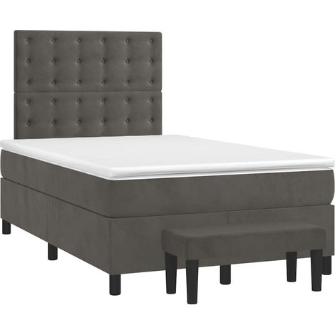 Maison Exclusive - Giroletto a Molle con Materasso Grigio Scuro 120x190 cm Velluto (1/5)