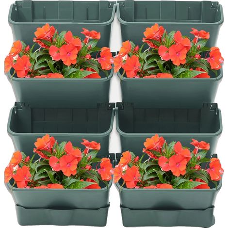 Jardin Vertical, Charge maximale 3kg, Capacité en eau 350ml, Nombre de jardinières 8, Dimensions 30cm x 10cm x 10cm, Matériaux PP et Silicone (1/5)