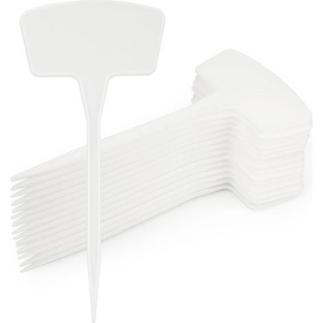 Confezione da 30 etichette/segnaposto in plastica bianca, multicolore e impermeabili, per semi, piante ed erbe aromatiche, con ganci. Etichette per piante. (1/5)